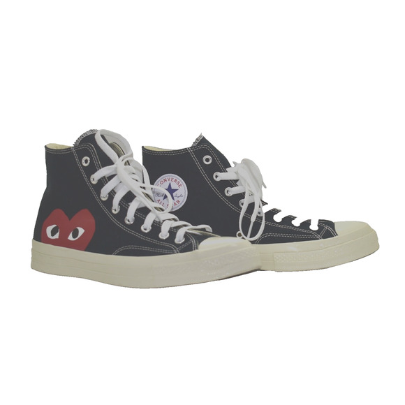 C5 NEW CONVERSE PLAY COMME DES GARCONS Black Canvas Sneaker Shoes Size 11 $125 - Picture 3 of 9